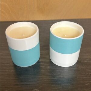 Tiffany & Co. Aqua and White Candle Duo